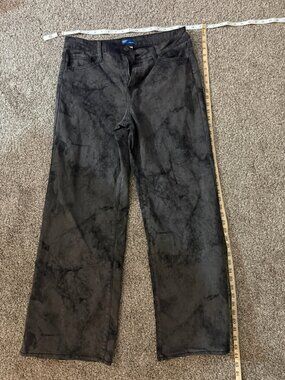 Project Indigo Jeans Womens 13 Black Grey Tie Dye Acid Wash Wide Leg Stretch